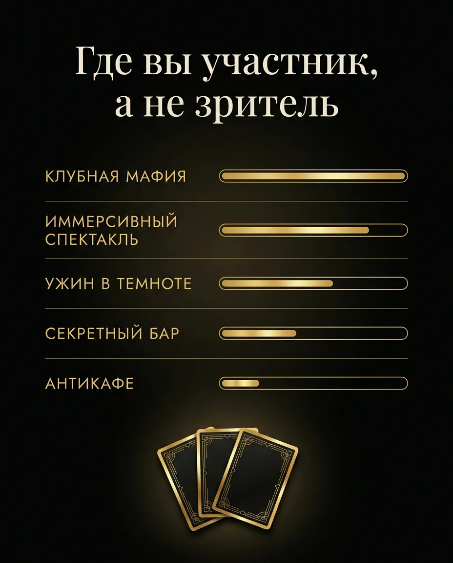Шкала участия пяти необычных мест Москвы: от клубной мафии до антикафе, где вы не зритель