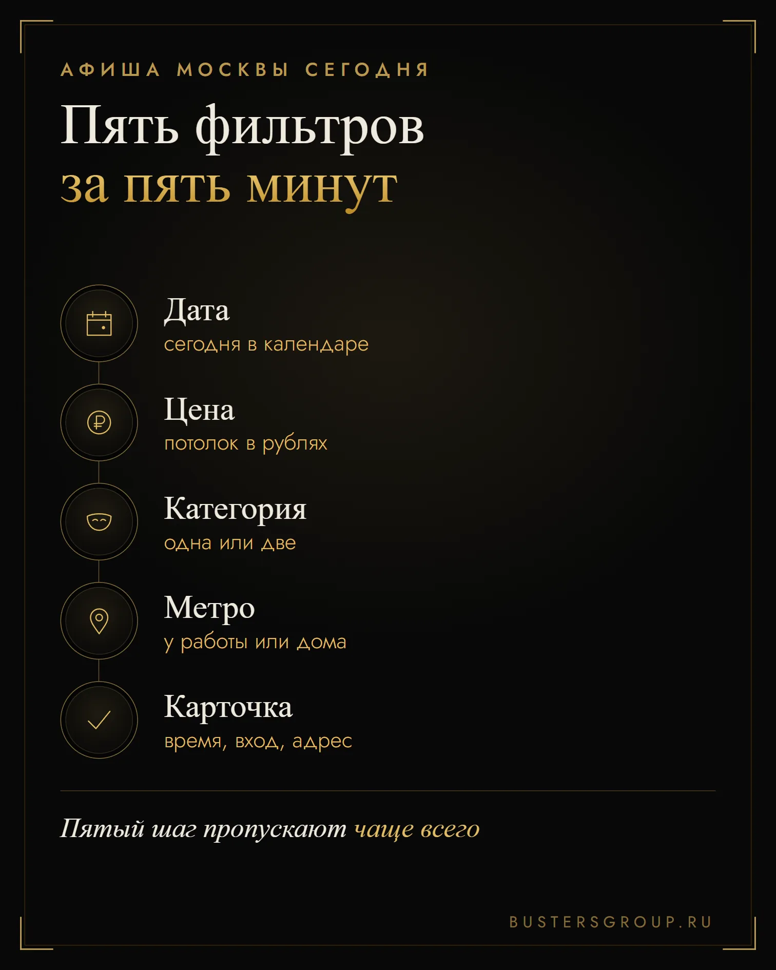 Как найти мероприятия в Москве сегодня: пять фильтров афиши — дата, цена, категория, метро, карточка